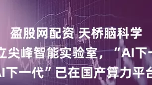盈股网配资 天桥脑科学研究院成立尖峰智能实验室，“AI下一代”已在国产算力平台上跑通